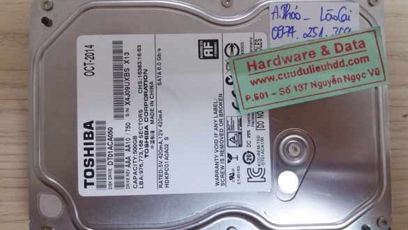 14-09-2017 ổ cứng Toshiba 500GB bị hỏng đầu từ