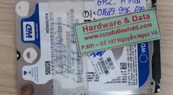 6772 ổ cứng Western 500GB bị lỗi đầu từ