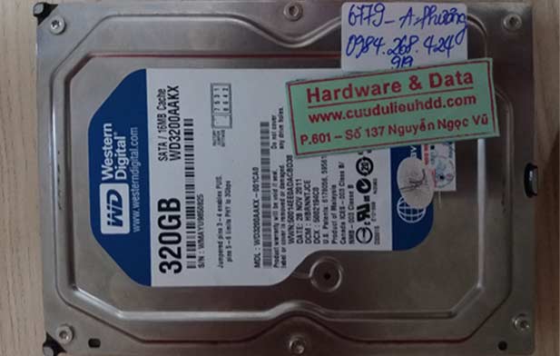 6779 ổ HDD Western 320GB bị hỏng đầu từ