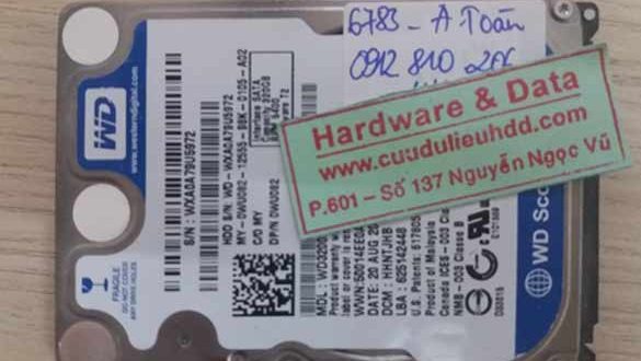 6783 ổ cứng Western 320GB bị hỏng đầu từ