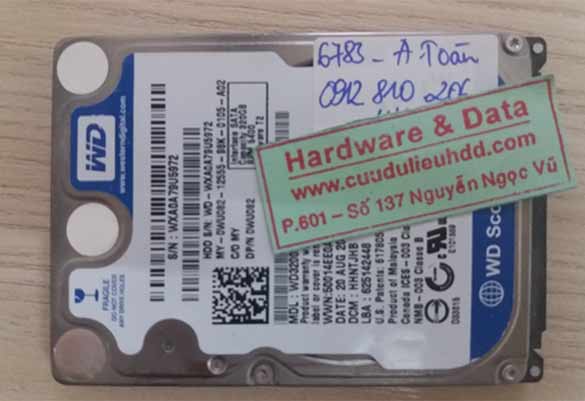 6783 ổ cứng Western 320GB bị hỏng đầu từ