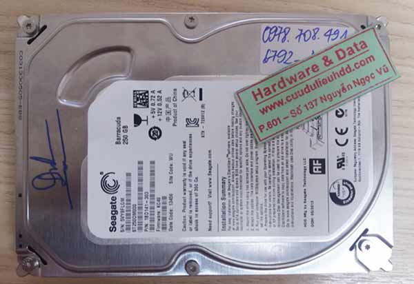 6792 ổ cứng Seagate 250GB hỏng đầu từ