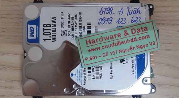 6798 ổ cứng di động Western 1TB bị hỏng 1/4 đầu từ
