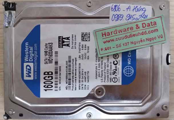 6806 ổ cứng Western 160GB bị hỏng đầu từ