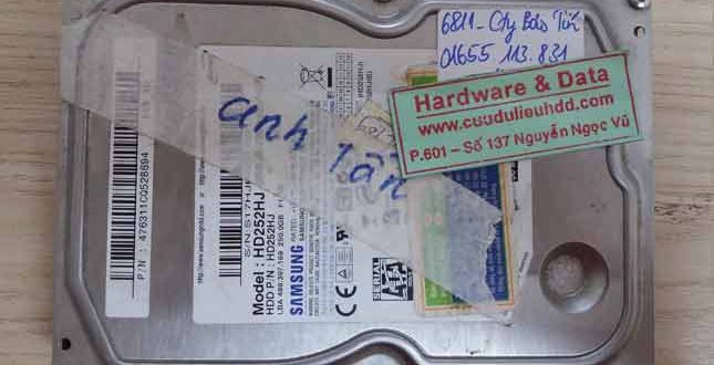 6811 Cứu đữ liệu ổ HDD Samsung 250GB hỏng cơ