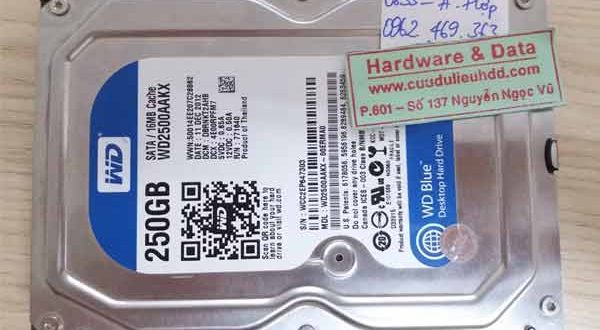 6833 ổ cứng Western 250Gb bị hỏng đầu từ