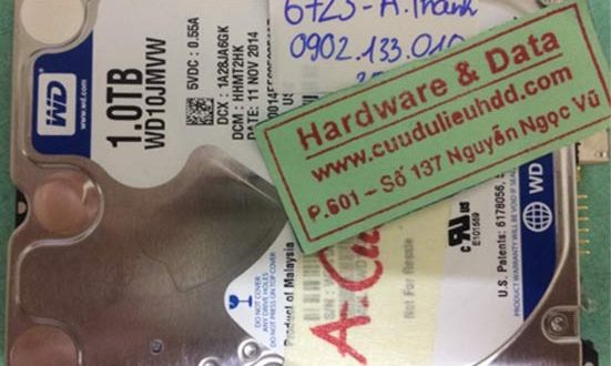 Cứu dữ liệu ổ cứng Western 1Tb bị chết cơ